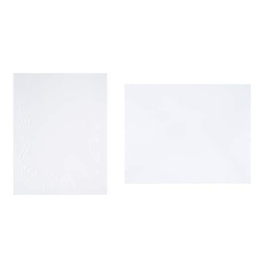 4.25" x 5.5" Embossed Bow Border Card & Envelope Sets